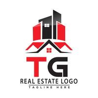 tg real inmuebles logo rojo color diseño casa logo valores vector. vector