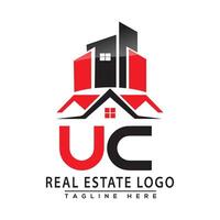 uc real inmuebles logo rojo color diseño casa logo valores vector. vector