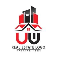 UW Real Estate Logo Red color Design House Logo Stock Vector. vector