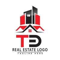 TB Real Estate Logo Red color Design House Logo Stock Vector. vector