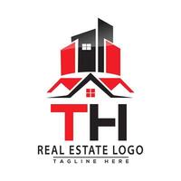 TH Real Estate Logo Red color Design House Logo Stock Vector. vector