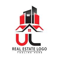 ul real inmuebles logo rojo color diseño casa logo valores vector. vector