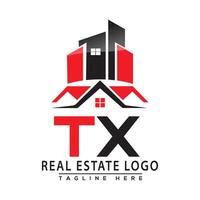 TX Real Estate Logo Red color Design House Logo Stock Vector. vector