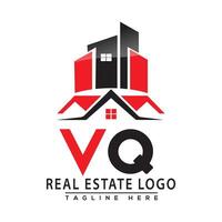 VQ Real Estate Logo Red color Design House Logo Stock Vector. vector
