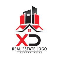 xd real inmuebles logo rojo color diseño casa logo valores vector. vector