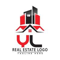 YL Real Estate Logo Red color Design House Logo Stock Vector. vector
