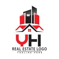 YH Real Estate Logo Red color Design House Logo Stock Vector. vector