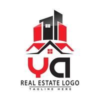 ya real inmuebles logo rojo color diseño casa logo valores vector. vector