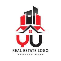 YU Real Estate Logo Red color Design House Logo Stock Vector. vector