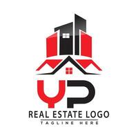 yp real inmuebles logo rojo color diseño casa logo valores vector. vector