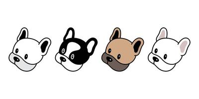 perro vector francés buldog icono cara cabeza mascota perrito dibujos animados personaje símbolo garabatear ilustración diseño