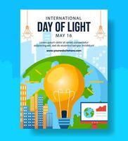 Day of Light Vertical Poster Flat Cartoon Hand Drawn Templates Background Illustration vector