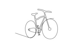 linea sola continuo bicicleta dibujo vector Arte y una línea contorno bicicleta ilustración