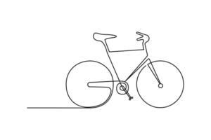 linea sola continuo bicicleta dibujo vector Arte y una línea contorno bicicleta ilustración