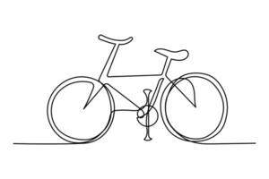 Single-line continuous bicycle drawing vector art and one-line outline bicycle illustration