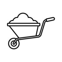 wheelbarrow icon vector design template in white background