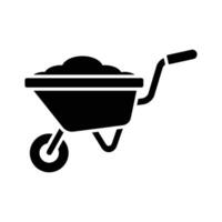 wheelbarrow icon vector design template in white background