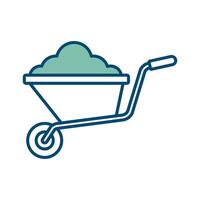 wheelbarrow icon vector design template in white background