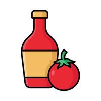 salsa de tomate icono vector diseño modelo en blanco antecedentes