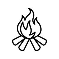 acampar fuego icono vector diseño modelo en blanco antecedentes