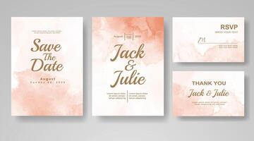 Wedding invitation with abstract watercolor background vector