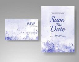 Wedding invitation with abstract watercolor background vector