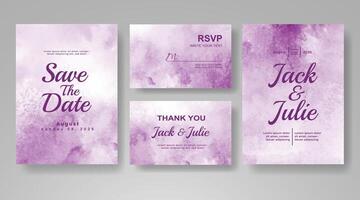 Wedding invitation with abstract watercolor background vector