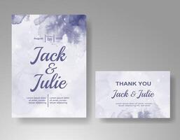 Wedding invitation with abstract watercolor background vector