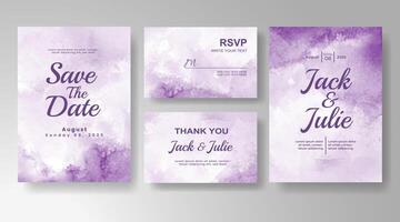 Wedding invitation with abstract watercolor background vector