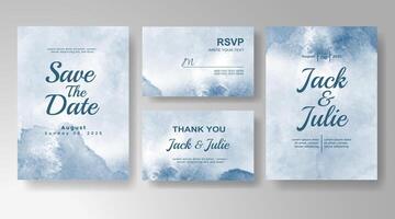 Wedding invitation with abstract watercolor background vector