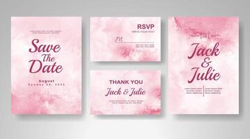 Wedding invitation with abstract watercolor background vector