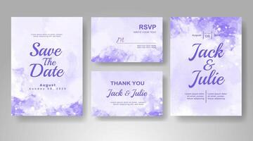 Wedding invitation with abstract watercolor background vector