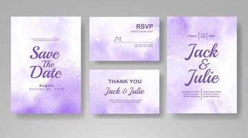 Wedding invitation with abstract watercolor background vector