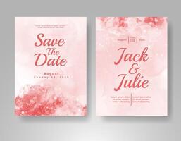 Wedding invitation with abstract watercolor background vector