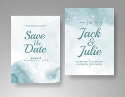 Wedding invitation with abstract watercolor background vector