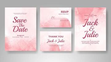 Wedding invitation with abstract watercolor background vector