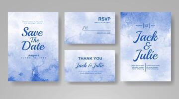 Wedding invitation with abstract watercolor background vector