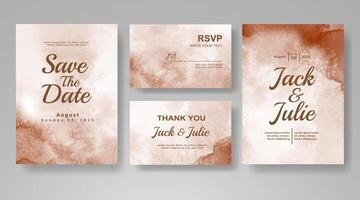 Wedding invitation with abstract watercolor background vector