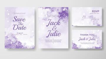 Wedding invitation with abstract watercolor background vector