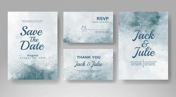 Wedding invitation with abstract watercolor background vector