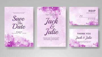 Wedding invitation with abstract watercolor background vector