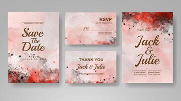 Wedding invitation with abstract watercolor background vector