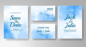 Wedding invitation with abstract watercolor background vector