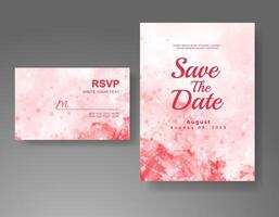 Wedding invitation with abstract watercolor background vector