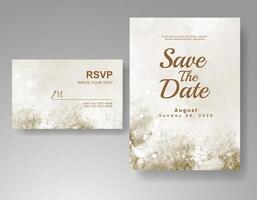 Wedding invitation with abstract watercolor background vector