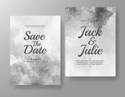 Wedding invitation with abstract watercolor background vector