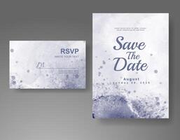 Wedding invitation with abstract watercolor background vector