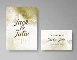 Wedding invitation with abstract watercolor background vector