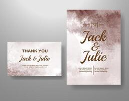 Wedding invitation with abstract watercolor background vector