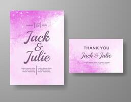 Wedding invitation with abstract watercolor background vector